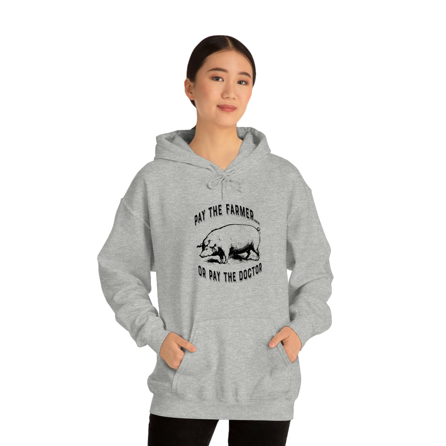 Pay the Farmer (Pig) Unisex Heavy Blend Hooded Sweatshirt