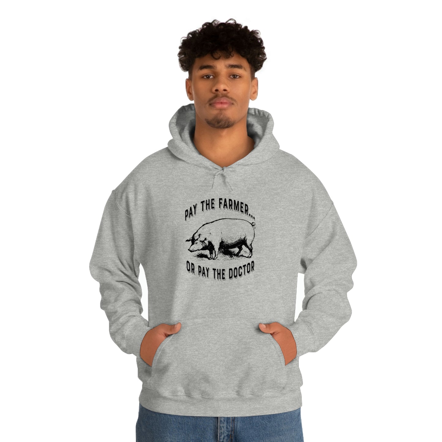 Pay the Farmer (Pig) Unisex Heavy Blend Hooded Sweatshirt