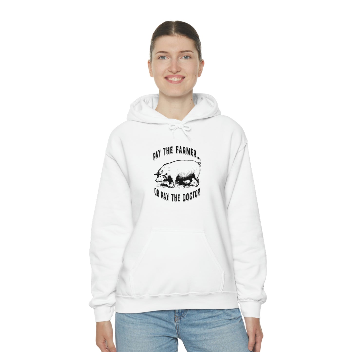 Pay the Farmer (Pig) Unisex Heavy Blend Hooded Sweatshirt