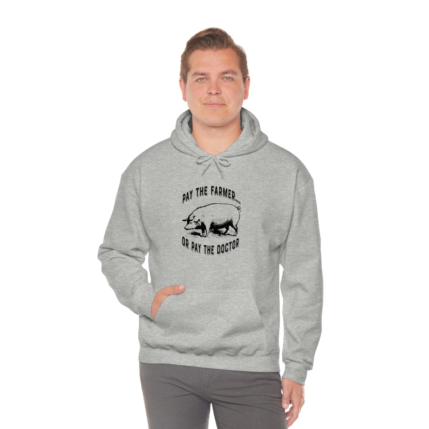 Pay the Farmer (Pig) Unisex Heavy Blend Hooded Sweatshirt