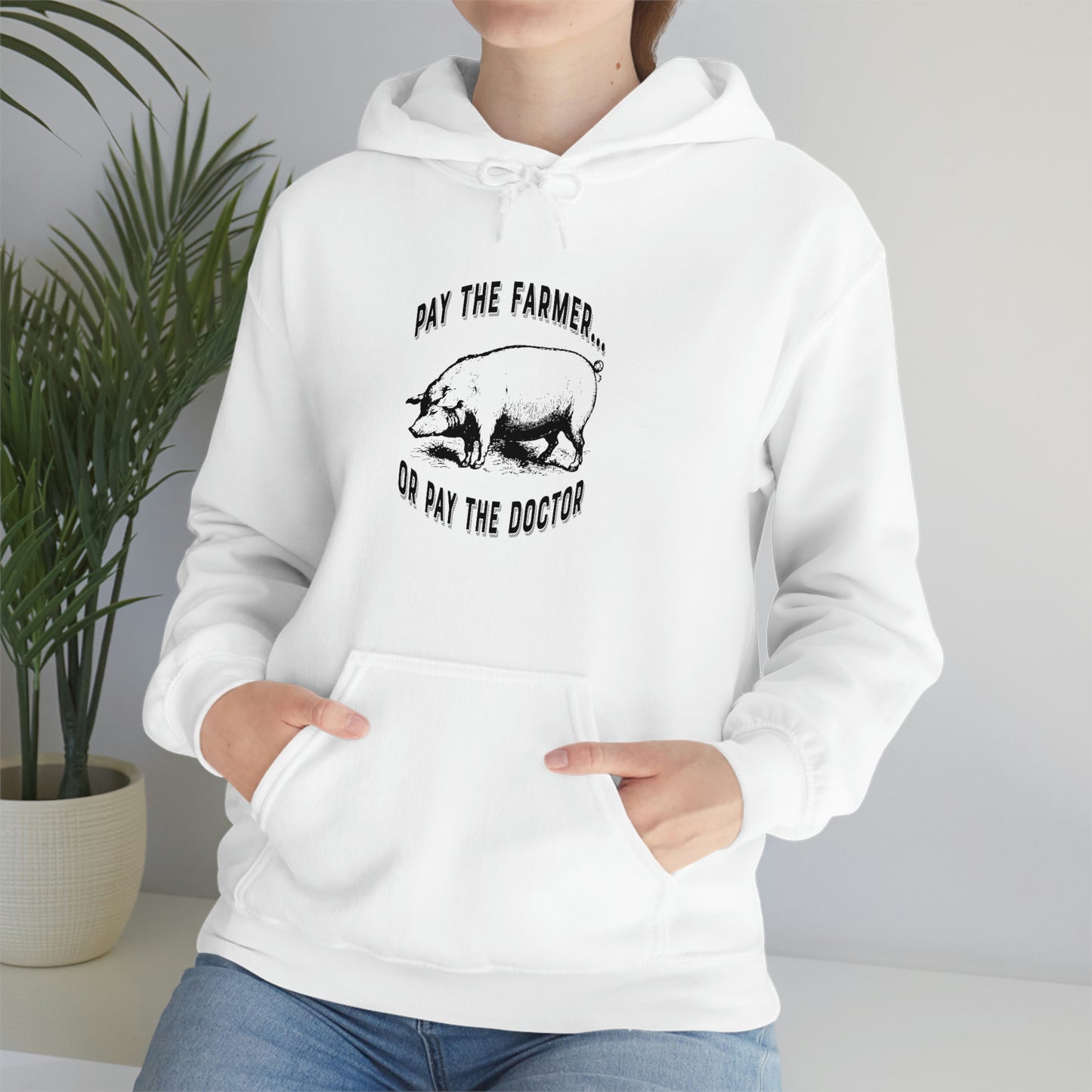 Pay the Farmer (Pig) Unisex Heavy Blend Hooded Sweatshirt