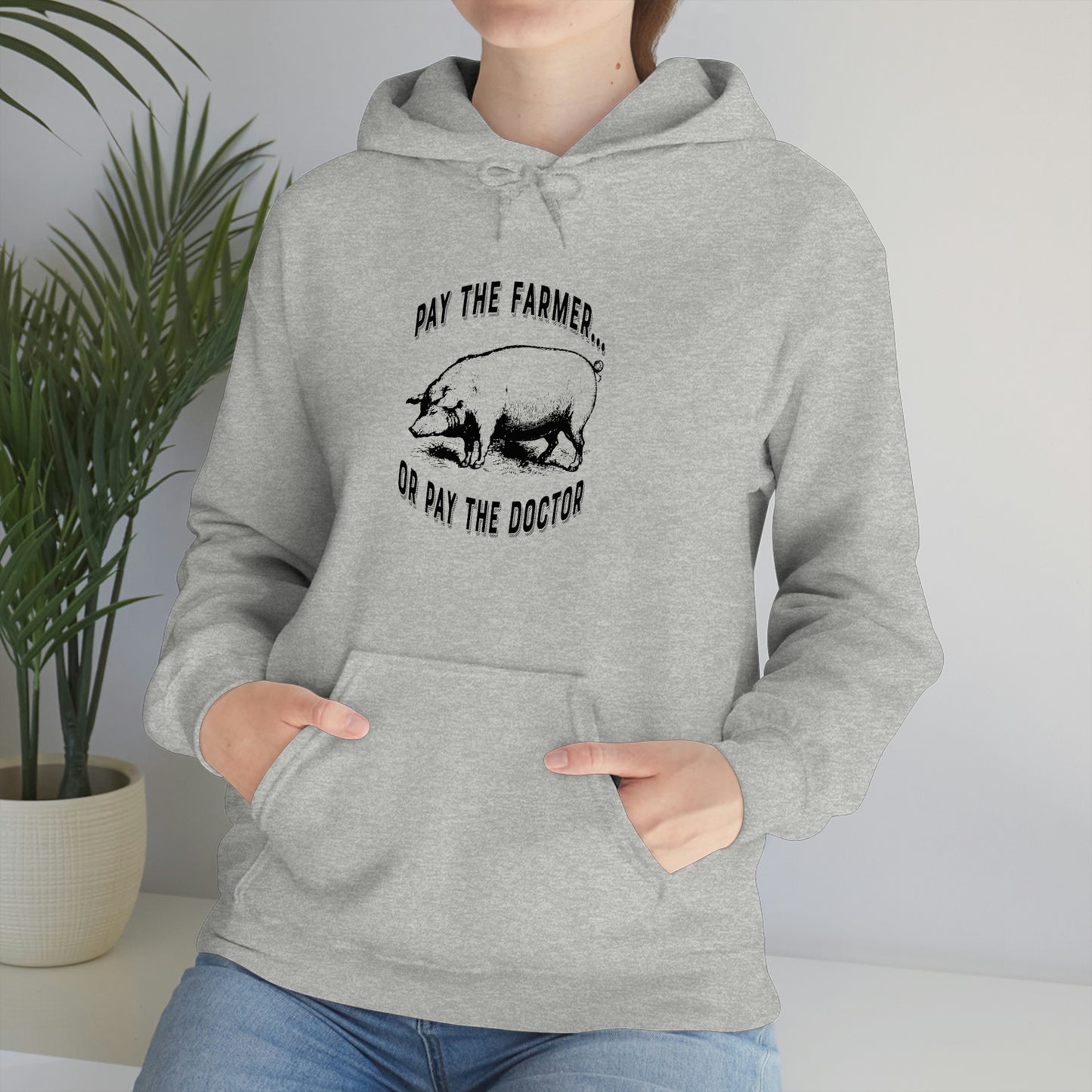 Pay the Farmer (Pig) Unisex Heavy Blend Hooded Sweatshirt