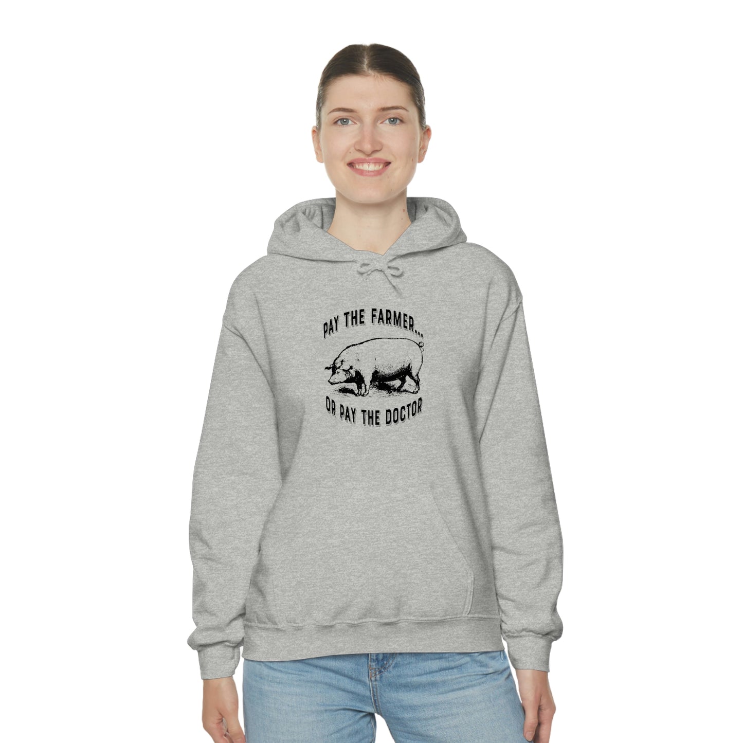 Pay the Farmer (Pig) Unisex Heavy Blend Hooded Sweatshirt