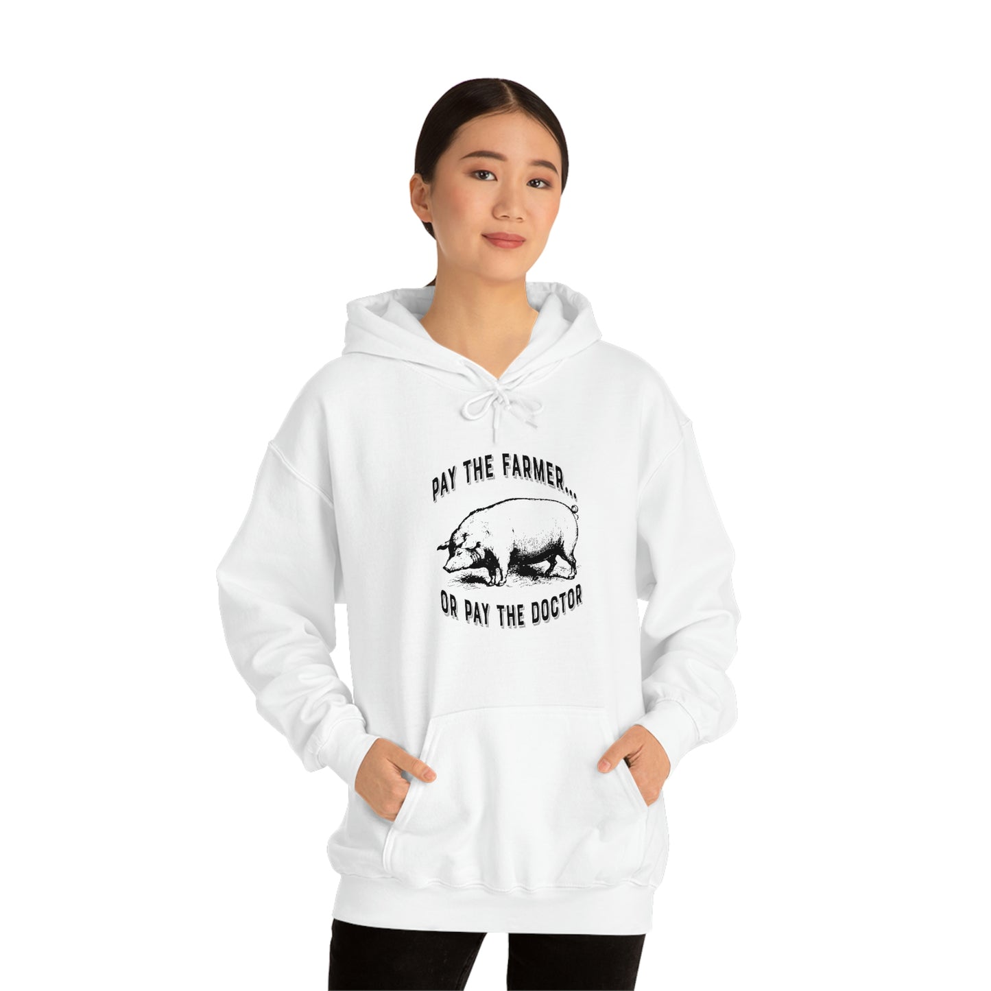 Pay the Farmer (Pig) Unisex Heavy Blend Hooded Sweatshirt